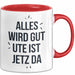 Ute Tasse Geschenk Alles Ist Gut Ute Ist Jetz Da Geschenkidee Becher mit Name Rot Trendation