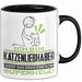 Katzenliebhaber Geschenk Tasse Ich Bin Katzenliebhaber Aber Sag Doch Einfach Superheld Lustige Geschenkdiee für Katzenliebhaber Kaffee-Becher Schwarz Trendation