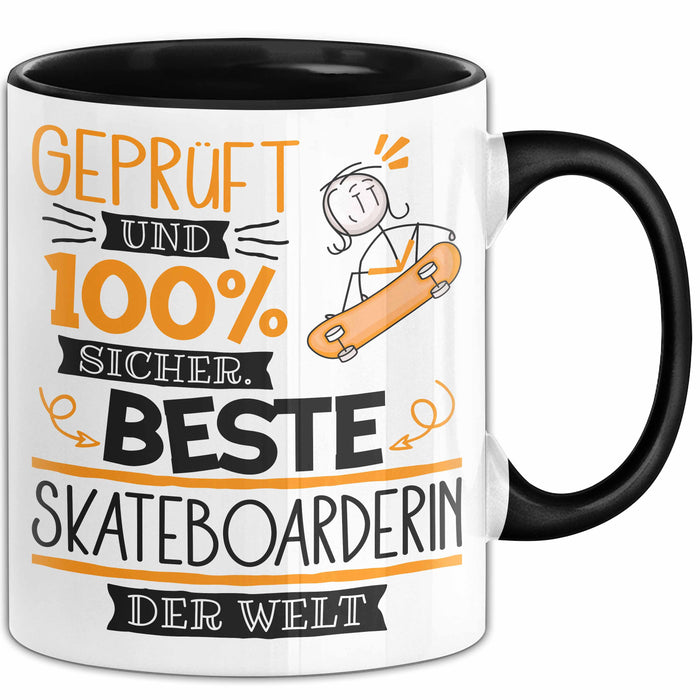 Beste Skateboarderin Der Welt Tasse Geschenk für Eine Skateboarderin Geprüft Und Sicher Geschenkidee Geburtstag Weihnachten Trendation