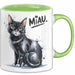 Katzen Tierliebhaber Tasse Geschenk Lustige Geschenkidee Spruch Miau Grün Trendation