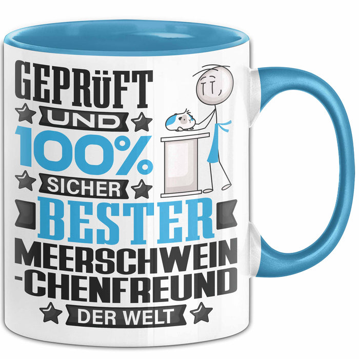 Meerschweinchenfreund Geschenk Lustiger Spruch für Meerschweinchenfreund Geschenkidee Bester Meerschweinchenfreund Der Welt Blau Trendation