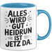 Heidrun Tasse Geschenk Alles Ist Gut Heidrun Ist Jetz Da Geschenkidee Becher mit Name Blau Trendation