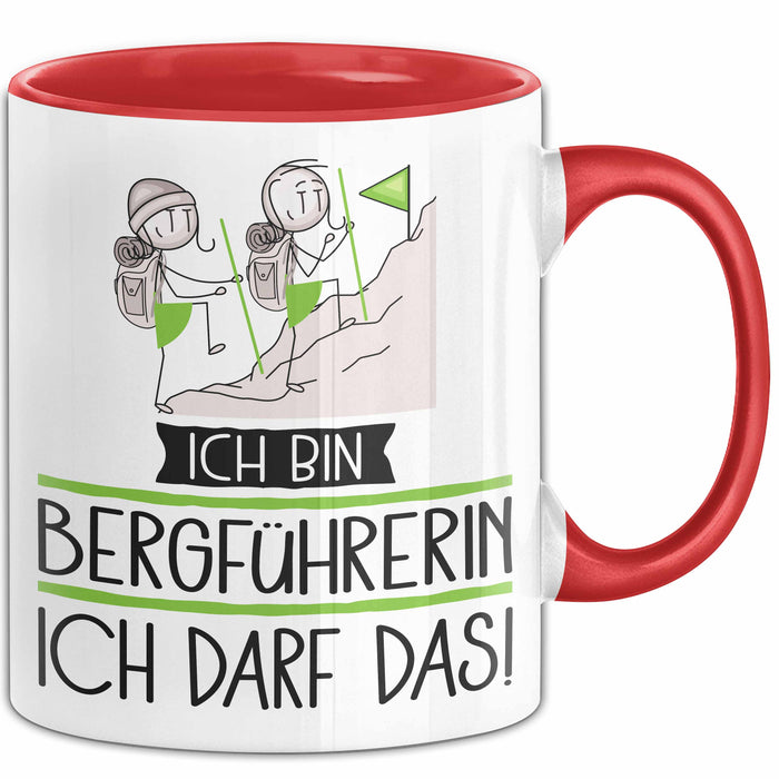 Geschenk für Bergführerin Tasse Lustige Geschenkidee Geburtstag Ich Bin Bergführerin Ich Darf Das Rot Trendation