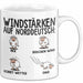 Schaf Tier Bauer Norddeutschland Tasse Becher Geschenk Lustige Geschenkidee Spruch Windstärken Auf Norddeutsch Weiß Trendation