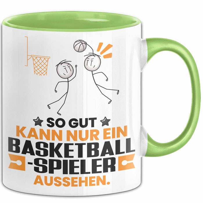 Basketballspieler Geschenk Tasse So Gut Kann Nur Ein Basketballspieler Aussehen Geschenkidee Kaffee-Becher Grün Trendation