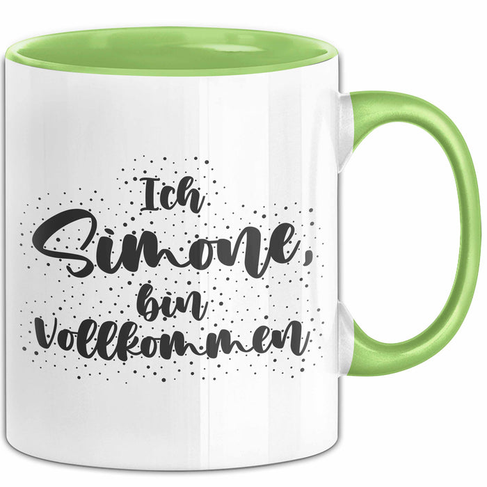Simone Tasse Ich Simone, Bin Vollkommen Geschenk Grün Trendation
