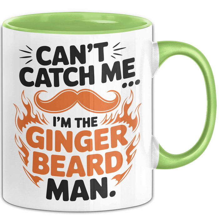 Bart Tasse Geschenk Cant Catch Me Im The Ginger Beard Man Geschenkidee Maenner Grün Trendation