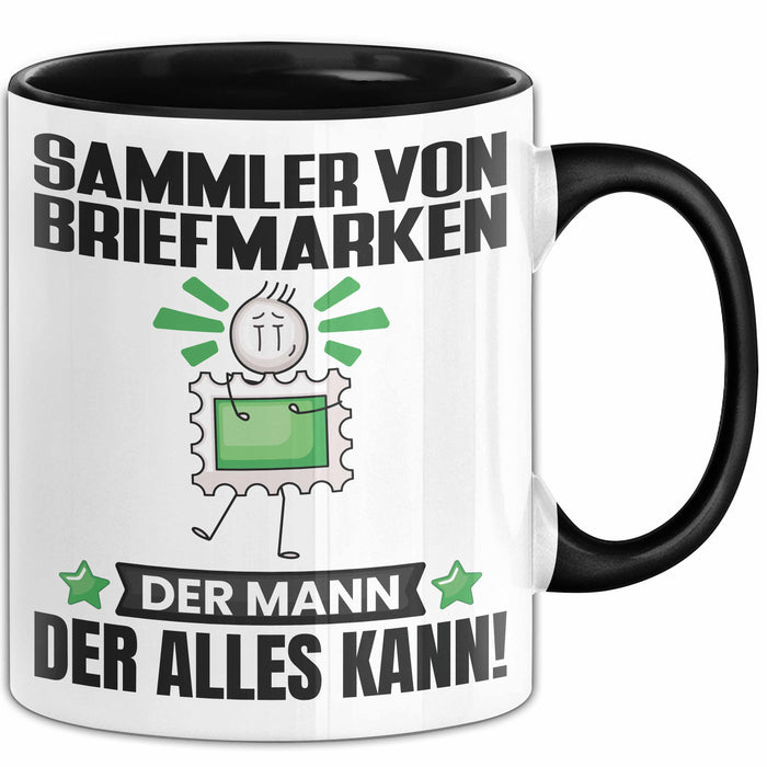 SammlervonBriefmarken Tasse Geschenk für SammlervonBriefmarken Der Mann Der Alles Kann Geschenkidee zum Geburtstag Schwarz Trendation