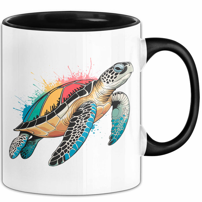 Schildkröte Tierliebhaber Tasse Geschenk Lustige Geschenkidee Spruch Schwarz Trendation