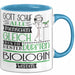 Biologin Geschenk Becher Tasse Gott Schuf Alle Menschen Gleich Nur Die Besten Durfeten Biologin Werden Geschenkidee Lustig Blau Trendation