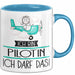 Geschenk für Pilotin Tasse Lustige Geschenkidee Geburtstag Ich Bin Pilotin Ich Darf Das Blau Trendation