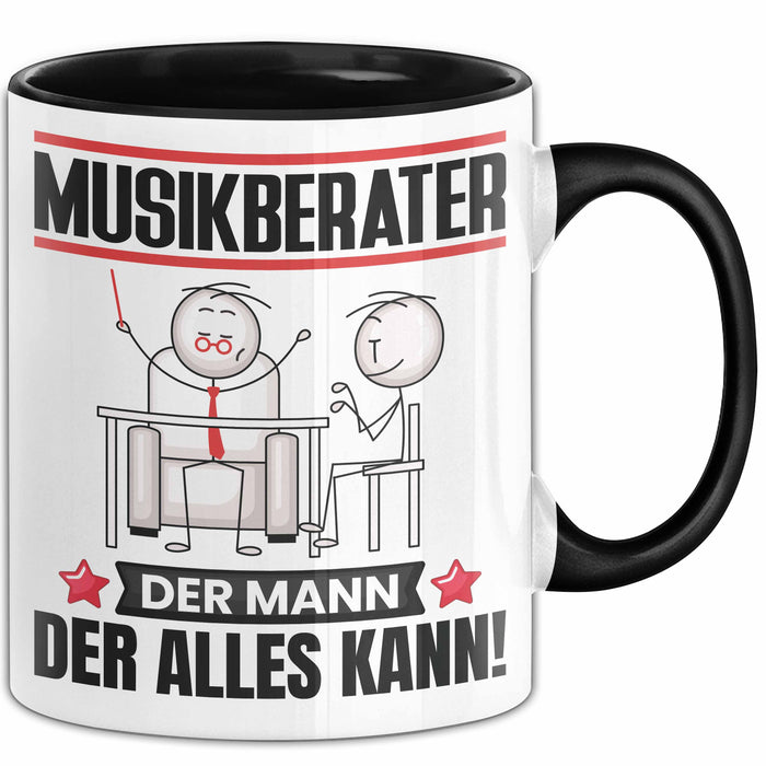 Musikberater Tasse Geschenk für Musikberater Der Mann Der Alles Kann Geschenkidee zum Geburtstag Schwarz Trendation