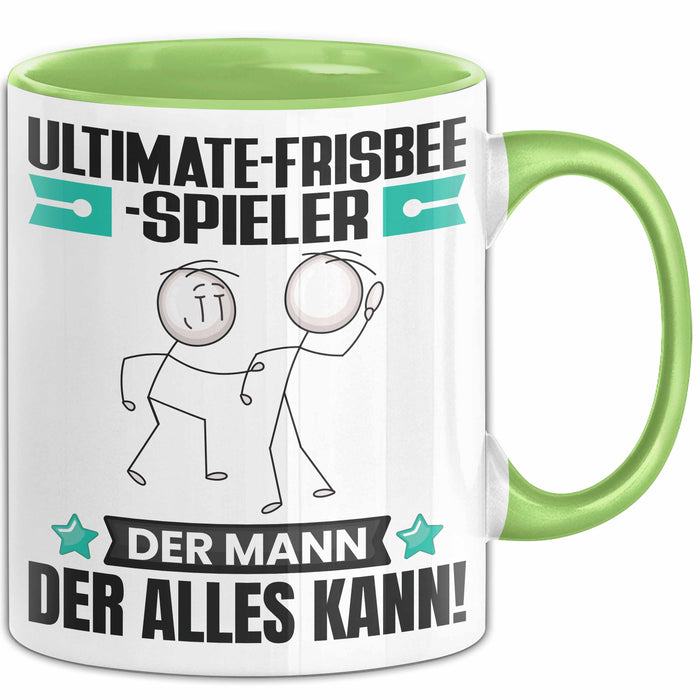 Ultimate-Frisbee-Spieler Tasse Geschenk für Ultimate-Frisbee-Spieler Der Mann Der Alles Kann Geschenkidee zum Geburtstag Grün Trendation