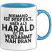 Harald Tasse Niemand Ist Perfekt, Aber Als Harald Ist Er Verdammt Nah Dran Blau Trendation
