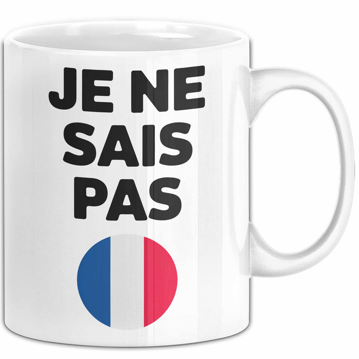 Französischlehrer Schüler Unterricht Tasse Geschenk Lustige Geschenkidee Spruch Je Ne Sais Pas Weiß Trendation