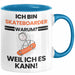 Skateboarder Geschenk Tasse Lustiger Spruch Ich Bin Skateboarder Warum Weil Ich Es Kann Geschenkidee Bester Skateboarder Geburtstag Kaffee-Becher Blau Trendation