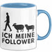 Schaf Tier Bauer Tasse Becher Geschenk Lustige Geschenkidee Spruch Ich Meine Follower Blau Trendation
