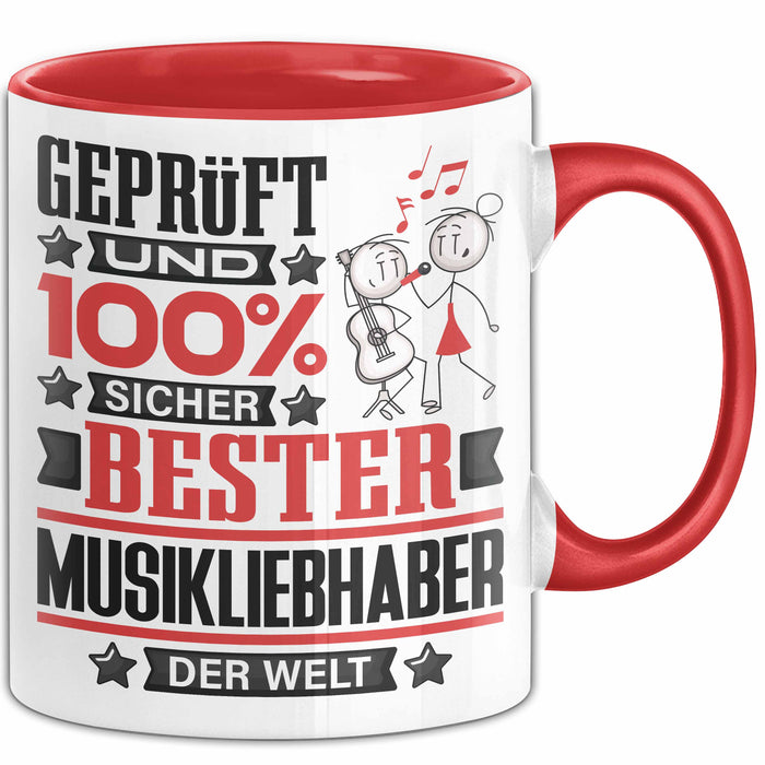 Musikliebhaber Geschenk Lustiger Spruch für Musikliebhaber Geschenkidee Bester Musikliebhaber Der Welt Rot Trendation