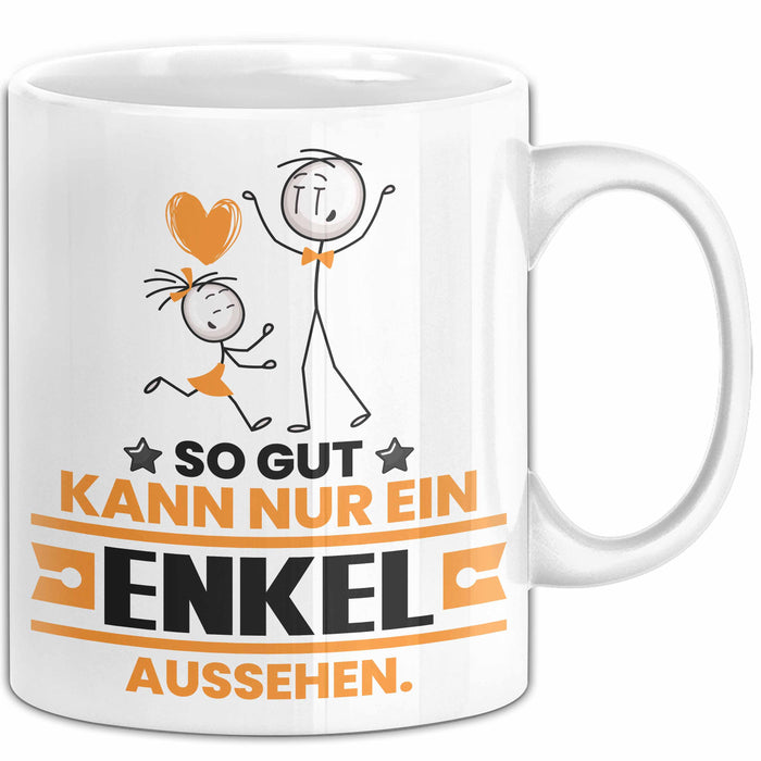 Enkel Geschenk Tasse So Gut Kann Nur Ein Enkel Aussehen Geschenkidee Kaffee-Becher Weiß Trendation