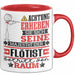 Flötist Geschenk Tasse Lustiger Spruch Erheben Sie Sich Der Flötist Betritt den Raum Rot Trendation