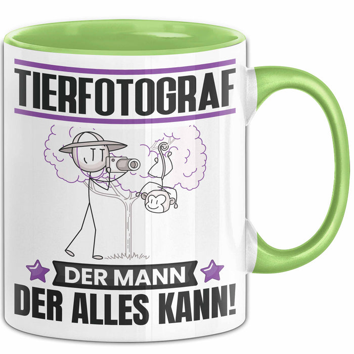 Tierfotograf Tasse Geschenk für Tierfotograf Der Mann Der Alles Kann Geschenkidee zum Geburtstag Grün Trendation