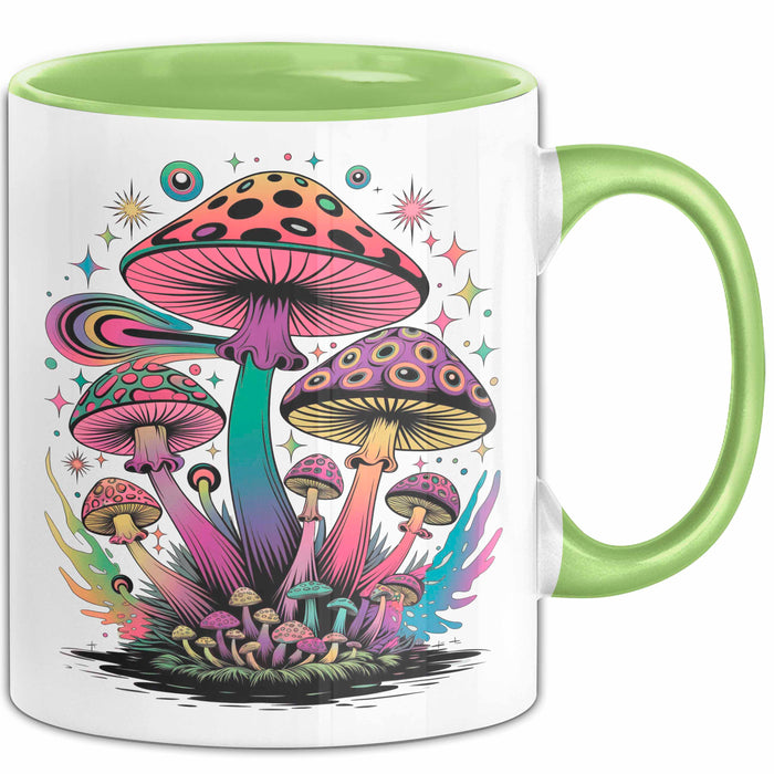 Pilz Fan Tasse Geschenkidee für Pilzliebhaber Grün Trendation