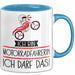 Geschenk für Motorradfahrerin Tasse Lustige Geschenkidee Geburtstag Ich Bin Motorradfahrerin Ich Darf Das Blau Trendation