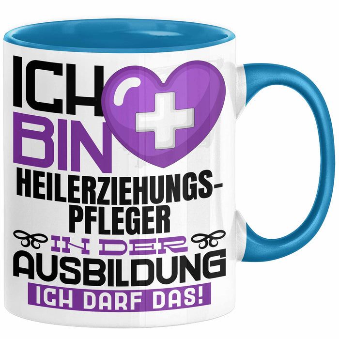 Heilerziehungspfleger Ausbildung Tasse Geschenk Ich Bin Heilerziehungspfleger In Der Ausbildung Ich Darf Das Geschenkidee Spruch Blau Trendation