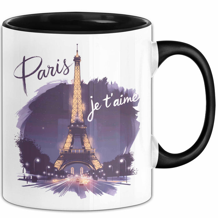 Frankreich Paris Eiffelturm Tasse Geschenk Lustige Geschenkidee Spruch Schwarz Trendation