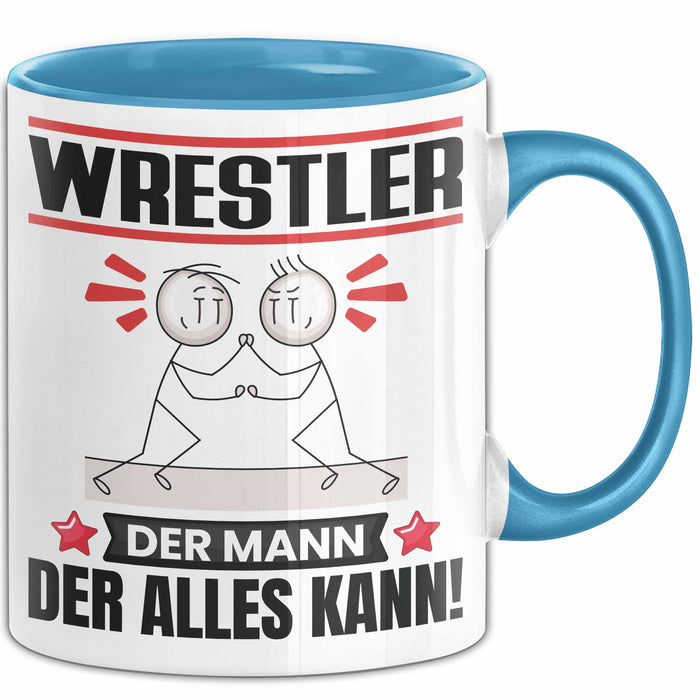 Wrestler Tasse Geschenk für Wrestler Der Mann Der Alles Kann Geschenkidee zum Geburtstag Blau Trendation