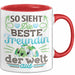 Beste Freundin Tasse "Beste Freundin Der Welt" Geschenkidee für BFF Rot Trendation