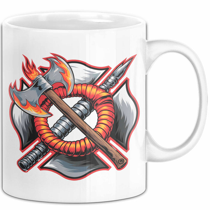 Feuerwehrmann Tasse Geschenkidee Held der Feuerwehr Geschenkidee Lustig Weiß Trendation