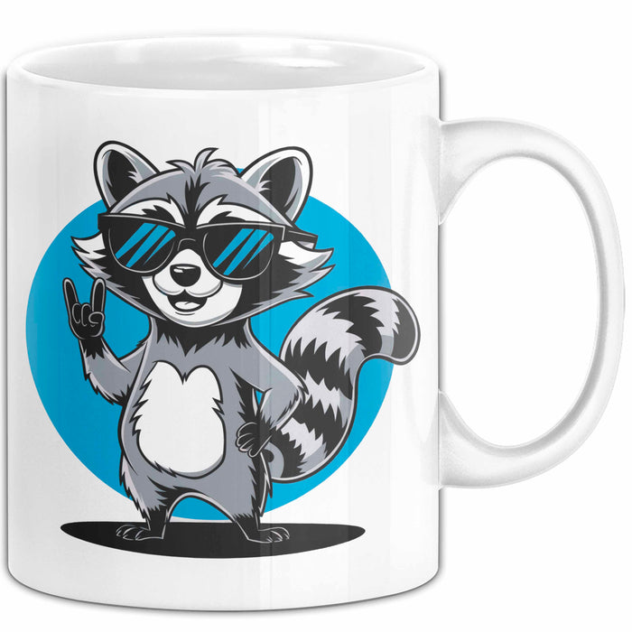 Waschbär Tierliebhaber Tasse Geschenk Lustige Geschenkidee Spruch Weiß Trendation