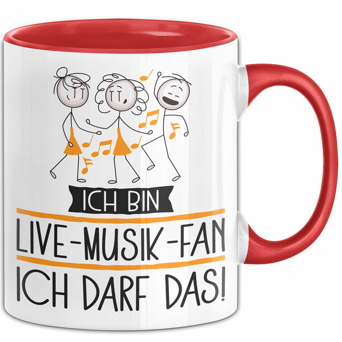 Geschenk für Live-Musik-Fan Tasse Lustige Geschenkidee Geburtstag Ich Bin Live-Musik-Fan Ich Darf Das Rot Trendation