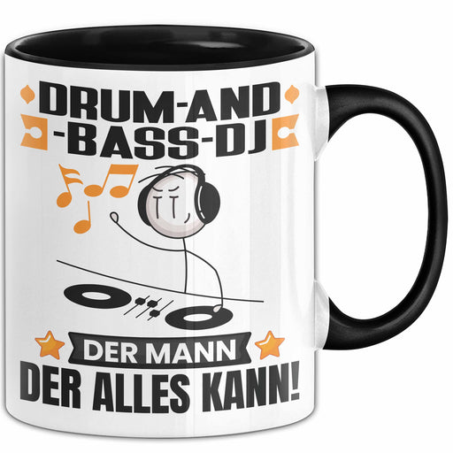 Drum-and-Bass-DJ Tasse Geschenk für Drum-and-Bass-DJ Der Mann Der Alles Kann Geschenkidee zum Geburtstag Schwarz Trendation