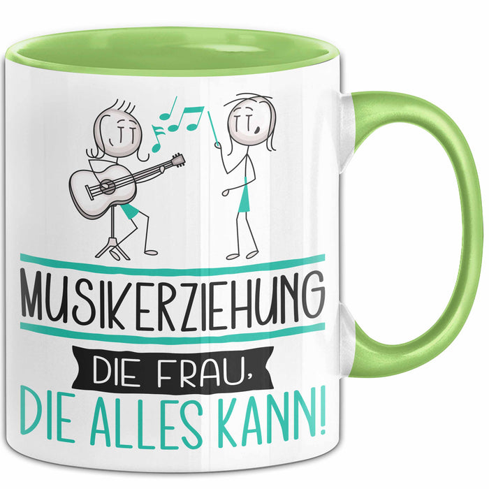 Musikerziehung Geschenk Tasse Becher Die Frau Die Allen Kann Geschenkidee für eine Musikerziehung Lustig Grün Trendation