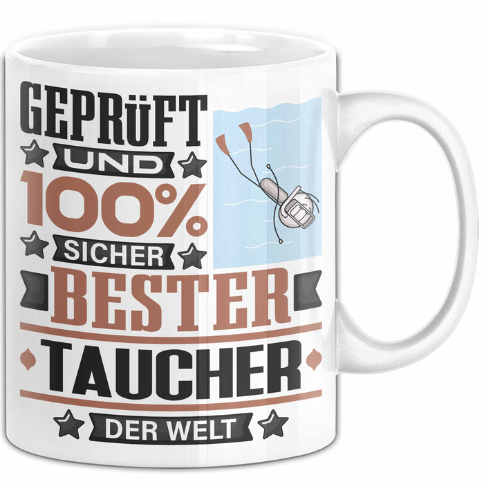 Taucher Geschenk Lustiger Spruch für Taucher Geschenkidee Bester Taucher Der Welt Weiß Trendation