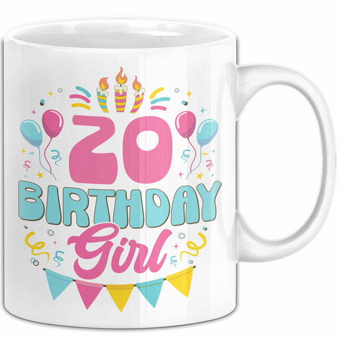 20. Geburtstag Tasse Frauen Mädchen Geschenkidee Lustig 20 Birthday Girl Lustiger Spruch Weiß Trendation