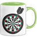 Darts Spieler Tasse Geschenkidee Bullseye Champion Lustiger Geschenkidee Lustig Grün Trendation