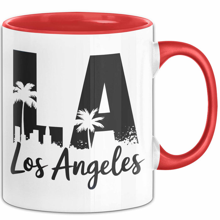 Los Angeles LA Kalifornien USA Tasse Geschenk Lustige Geschenkidee Spruch Rot Trendation