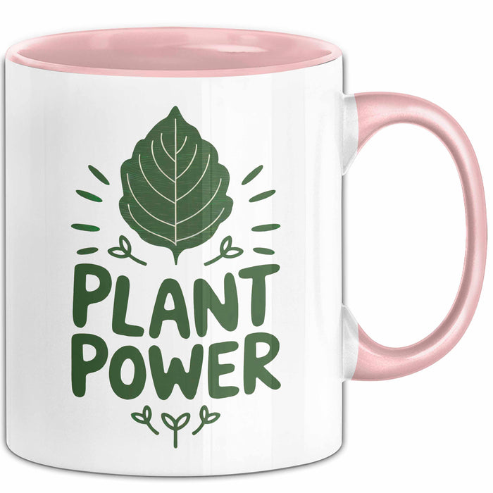 Veganer Tasse Geschenkidee Pflanzenkraft Rosa Trendation