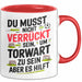 Fußball Tasse Geschenk Sei ein Torwart Fußballfan Geschenkidee Lustig Rot Trendation