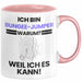 Bungee-Jumper Geschenk Tasse Lustiger Spruch Ich Bin Bungee-Jumper Warum Weil Ich Es Kann Geschenkidee Bester Bungee-Jumper Geburtstag Kaffee-Becher Rosa Trendation