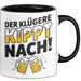 Biertrinker Tasse Geschenk Lustige Geschenkidee Spruch Der Klügere Kippt Nach Schwarz Trendation