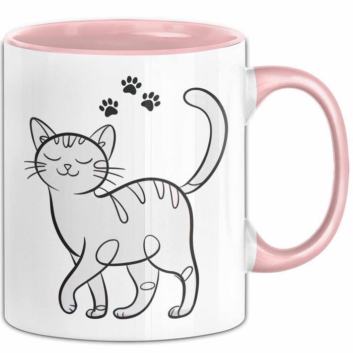Katzen Tierliebhaber Tasse Geschenk Lustige Geschenkidee Spruch Rosa Trendation