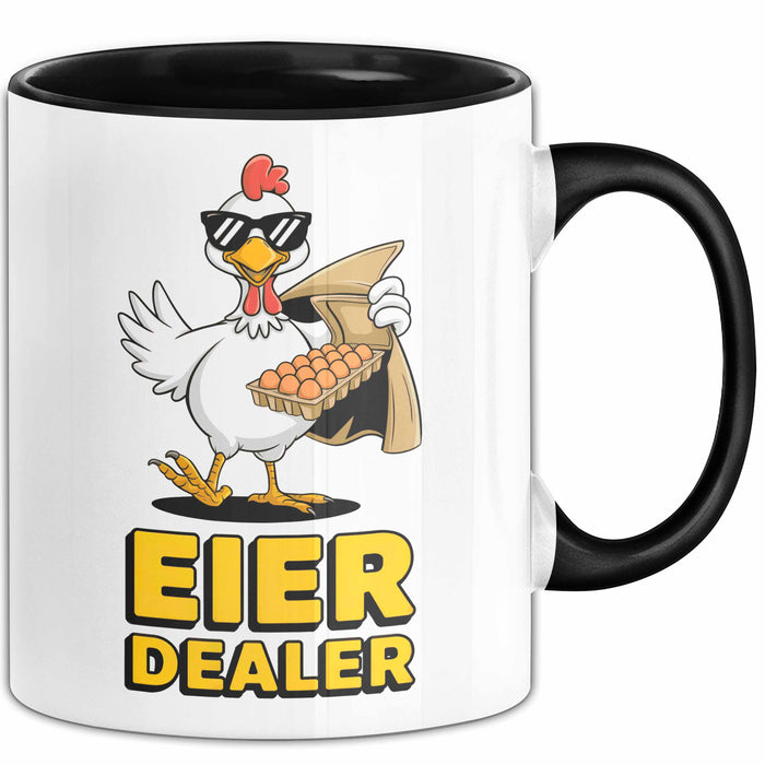 Huhn Tier Bauer Tasse Becher Geschenk Lustige Geschenkidee Spruch Eier Dealer Trendation