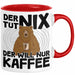 Kaffee-Liebhaber Geschenk Tasse Geschenkidee für Kollegen Der Tut Nix Der Will Nur Kaffee trinken Rot Trendation