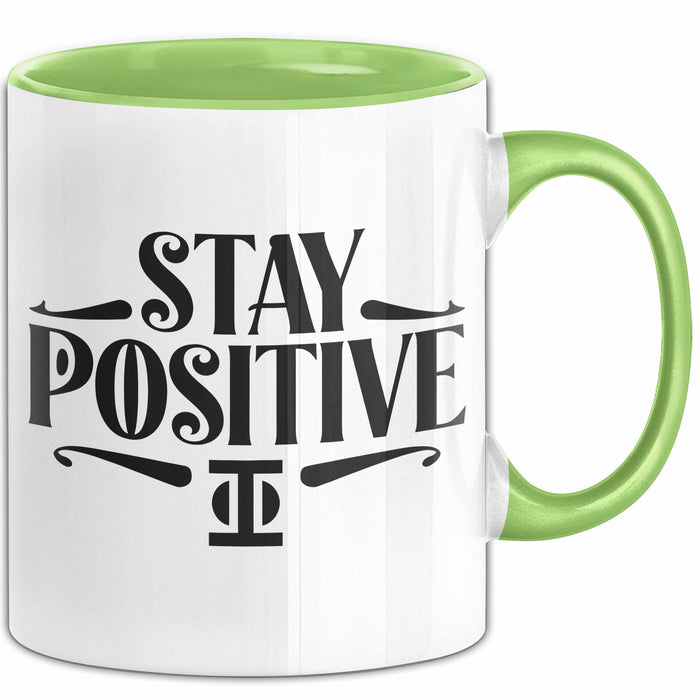 Mathematiklehrer Unterricht Tasse Geschenk Lustige Geschenkidee Spruch Bleib Positiv Grün Trendation