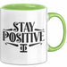 Mathematiklehrer Unterricht Tasse Geschenk Lustige Geschenkidee Spruch Bleib Positiv Grün Trendation