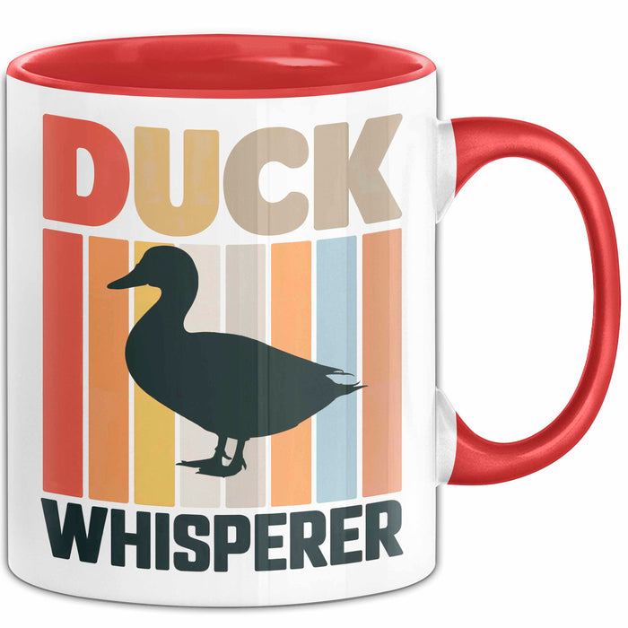 Quietscheente Tier Tasse Geschenk Lustige Geschenkidee Spruch Entenflüsterer Rot Trendation